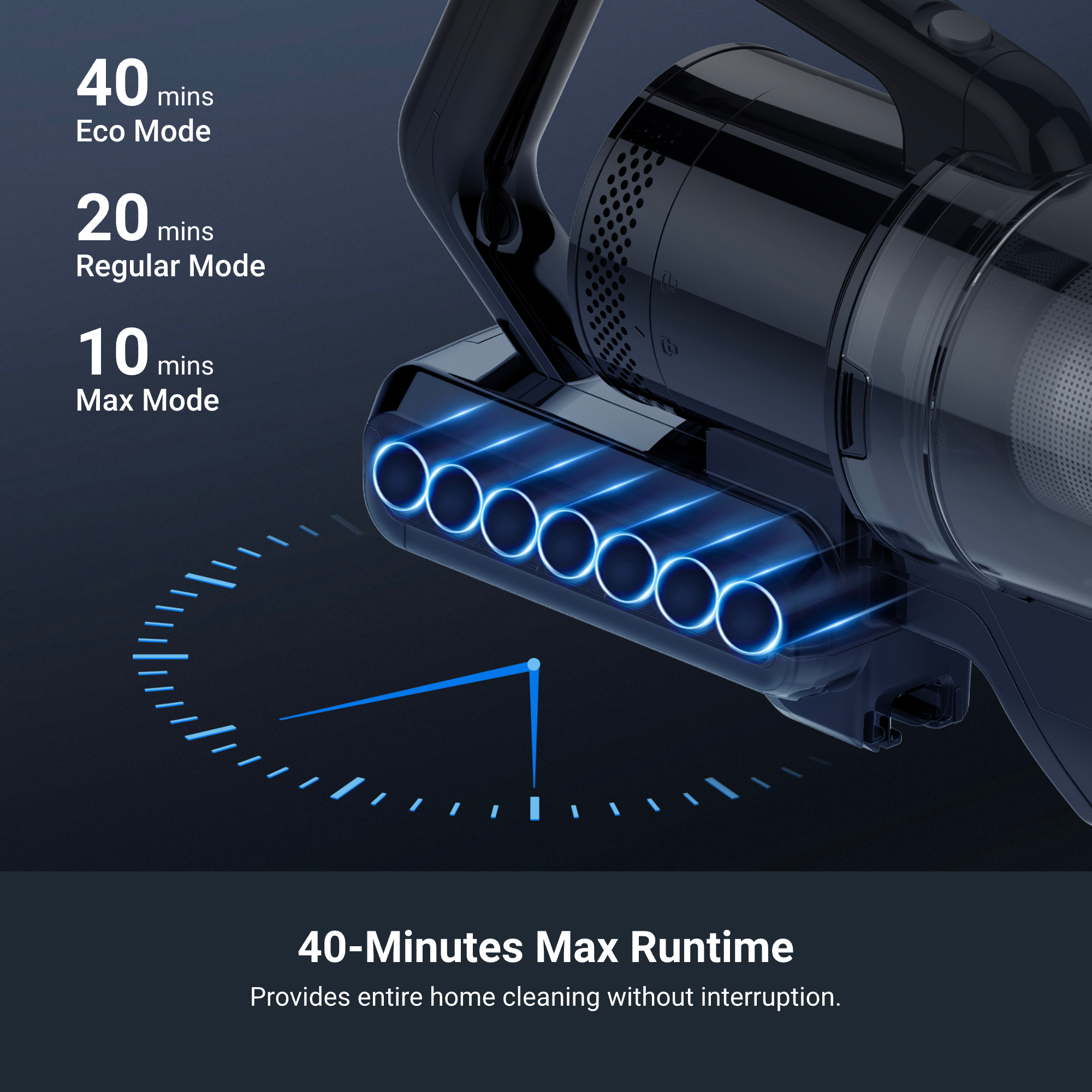 NEC285GR – Cordless Stick Vacuum with LED. Swivel & Long Runtime - Image 4