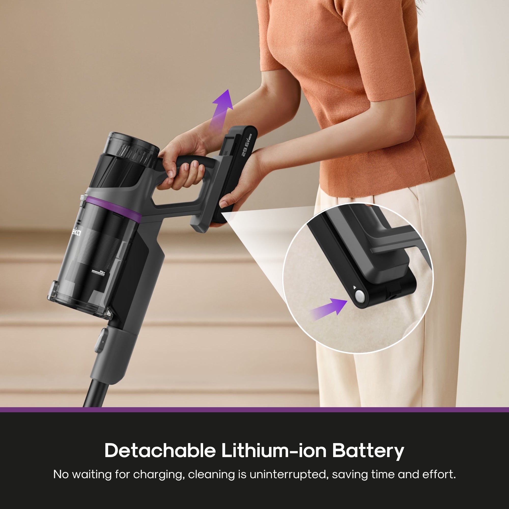 Eureka ReactiSense 440 – Smart Cordless Stick Vacuum with LED & Sensor Tech - Image 9